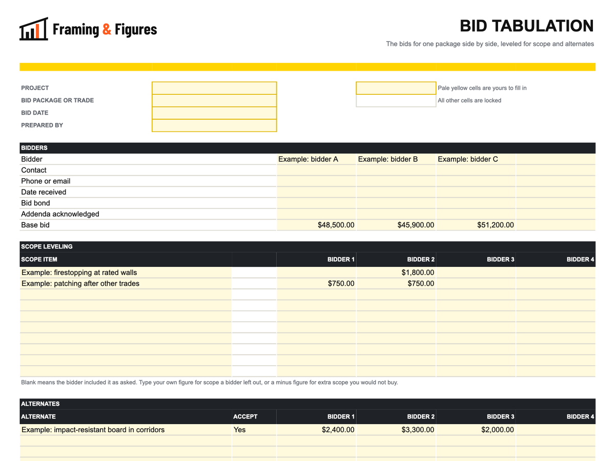 Preview of framingandfigures-bid-tabulation-template-v2.xlsx