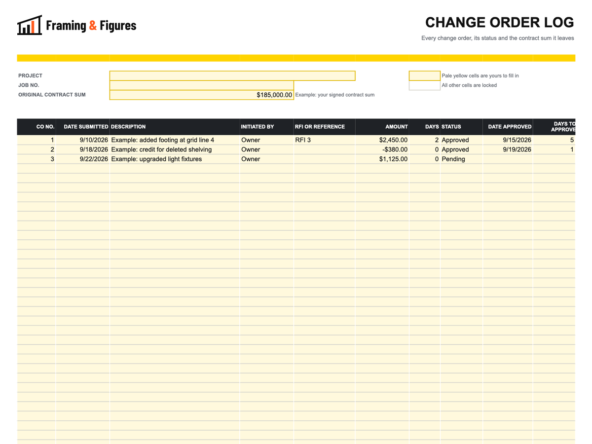 Preview of framingandfigures-change-order-log-template-v2.xlsx