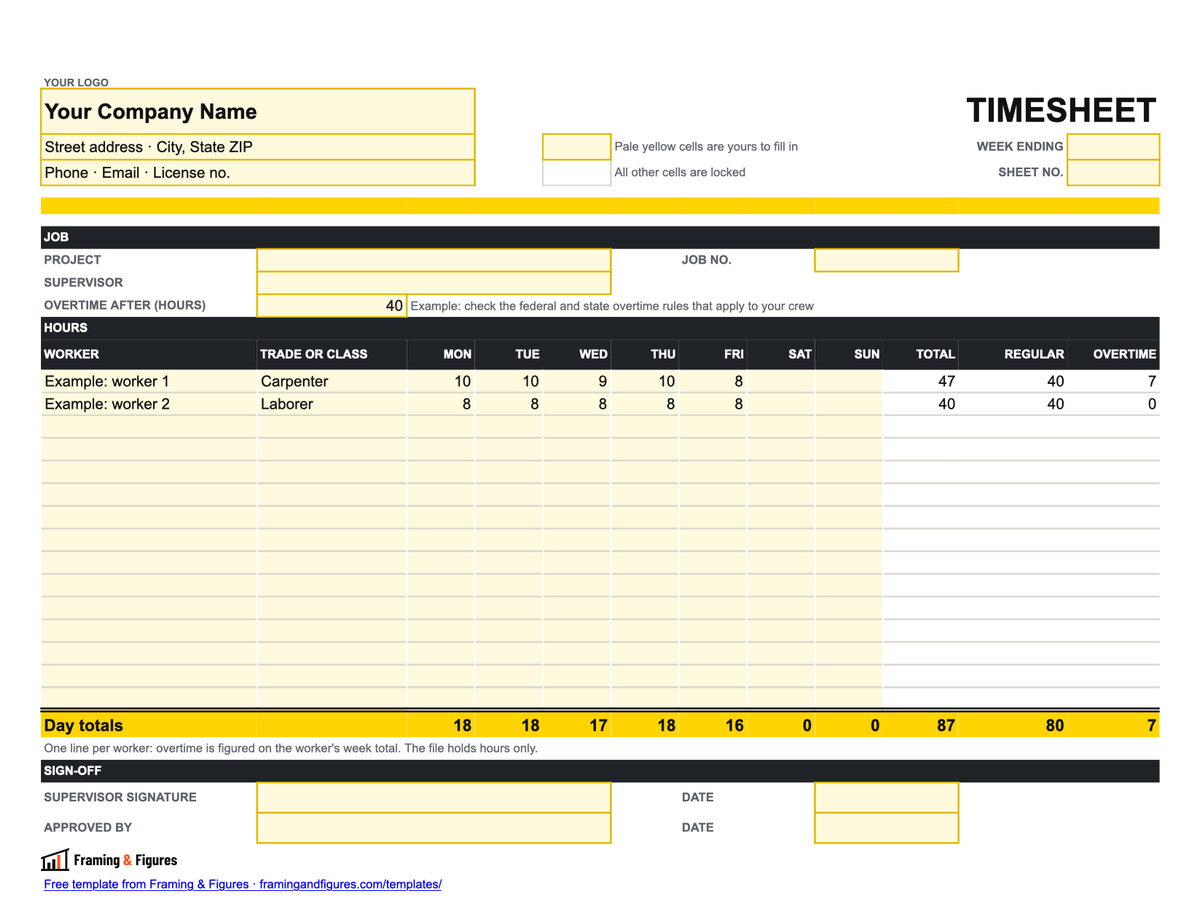 Preview of framingandfigures-construction-timesheet-template-v2.xlsx