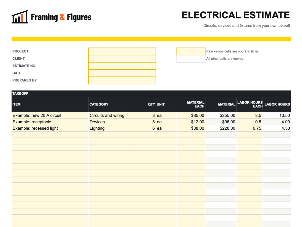 Preview of framingandfigures-electrical-estimate-template-v2.xlsx
