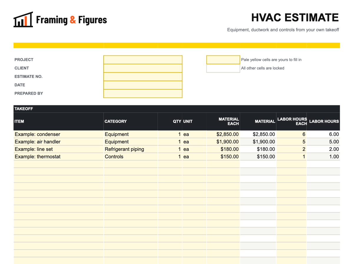 Preview of framingandfigures-hvac-estimate-template-v2.xlsx