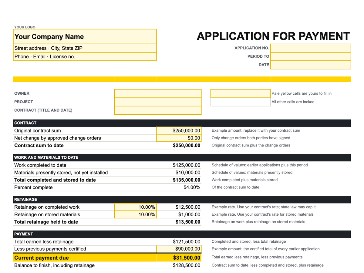 Preview of framingandfigures-pay-application-template-v2.xlsx