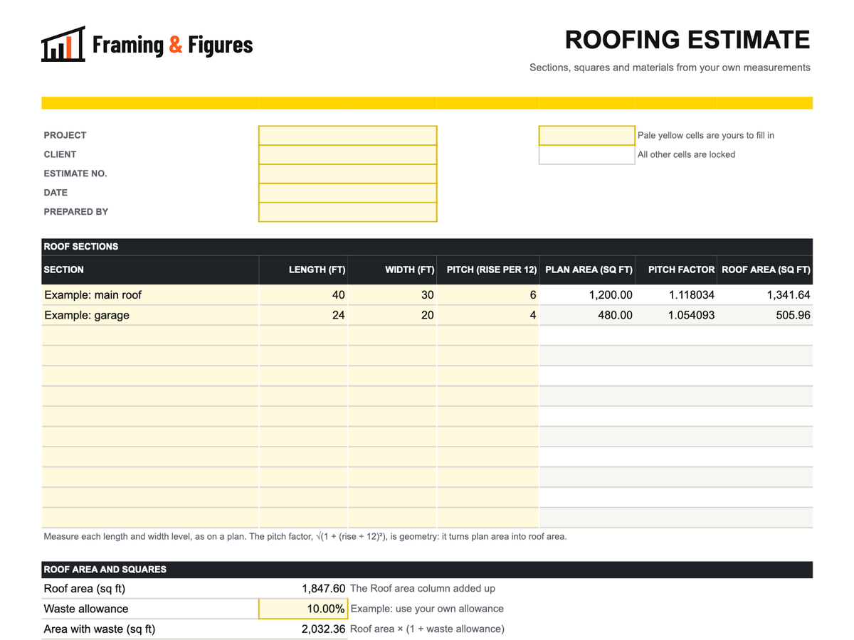 Preview of framingandfigures-roofing-estimate-template-v2.xlsx