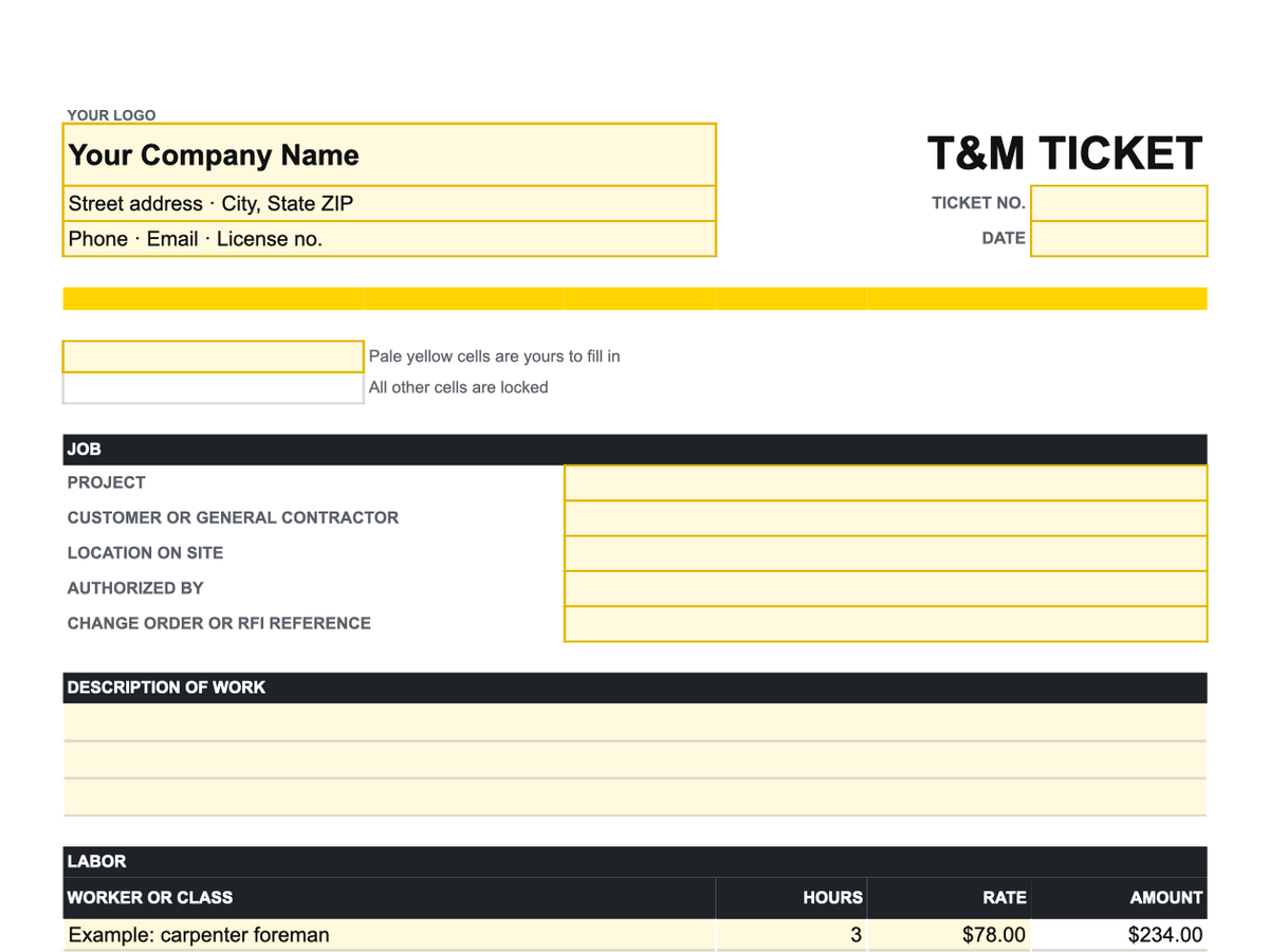 Preview of framingandfigures-time-and-material-ticket-template-v2.xlsx